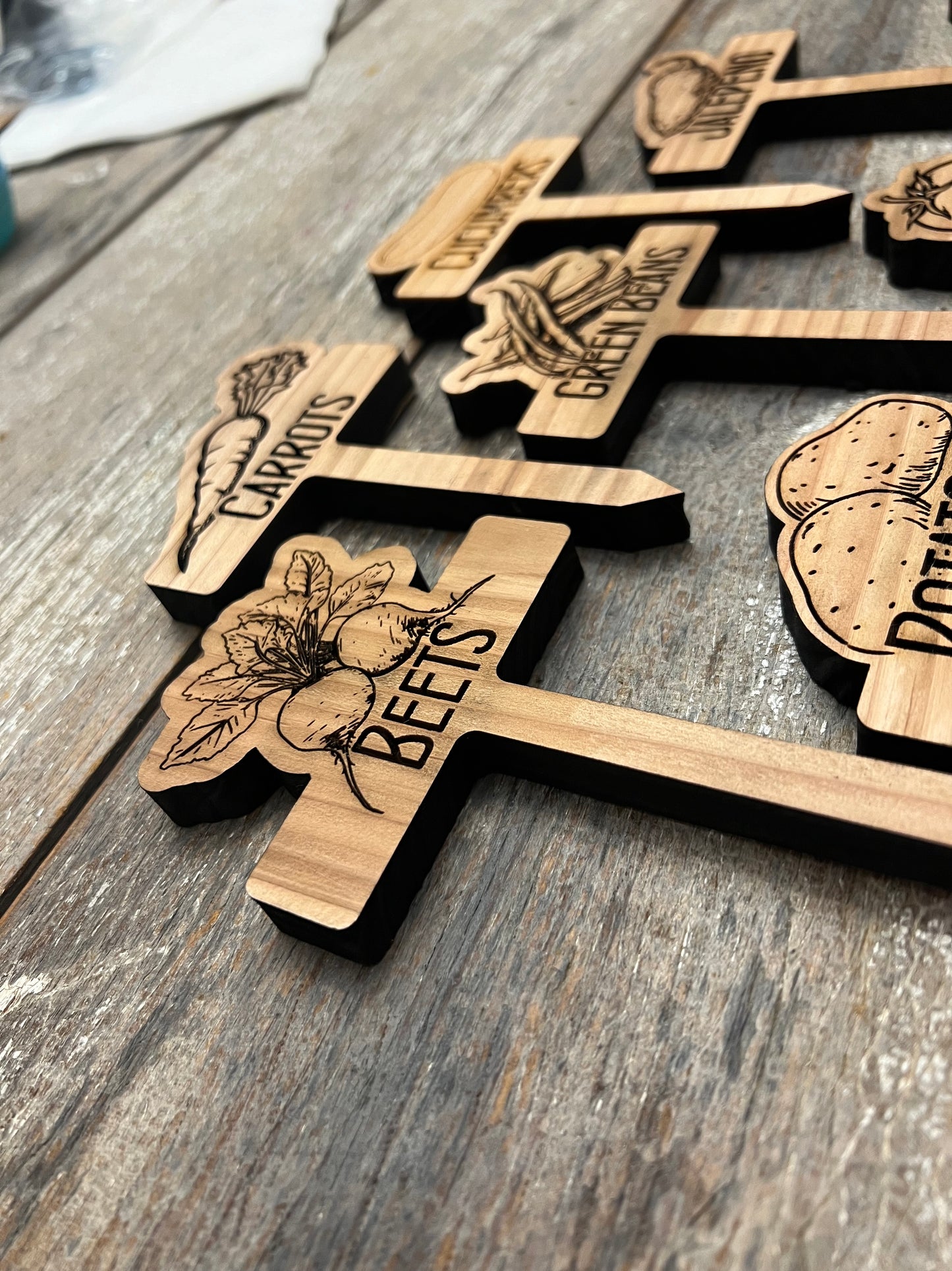 Cedar Garden Plant Markers - Laser Engraved & Customizable!