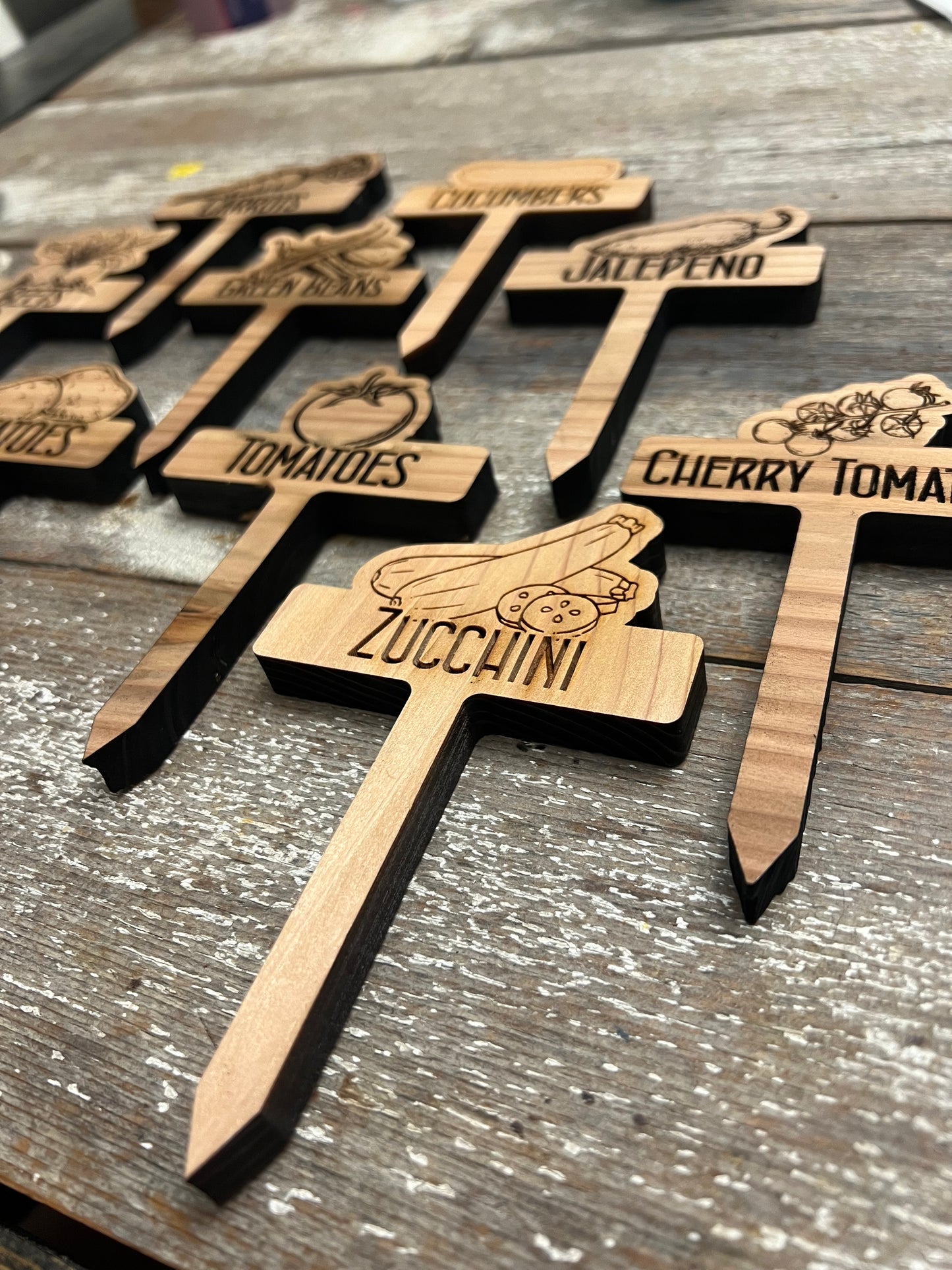 Cedar Garden Plant Markers - Laser Engraved & Customizable!