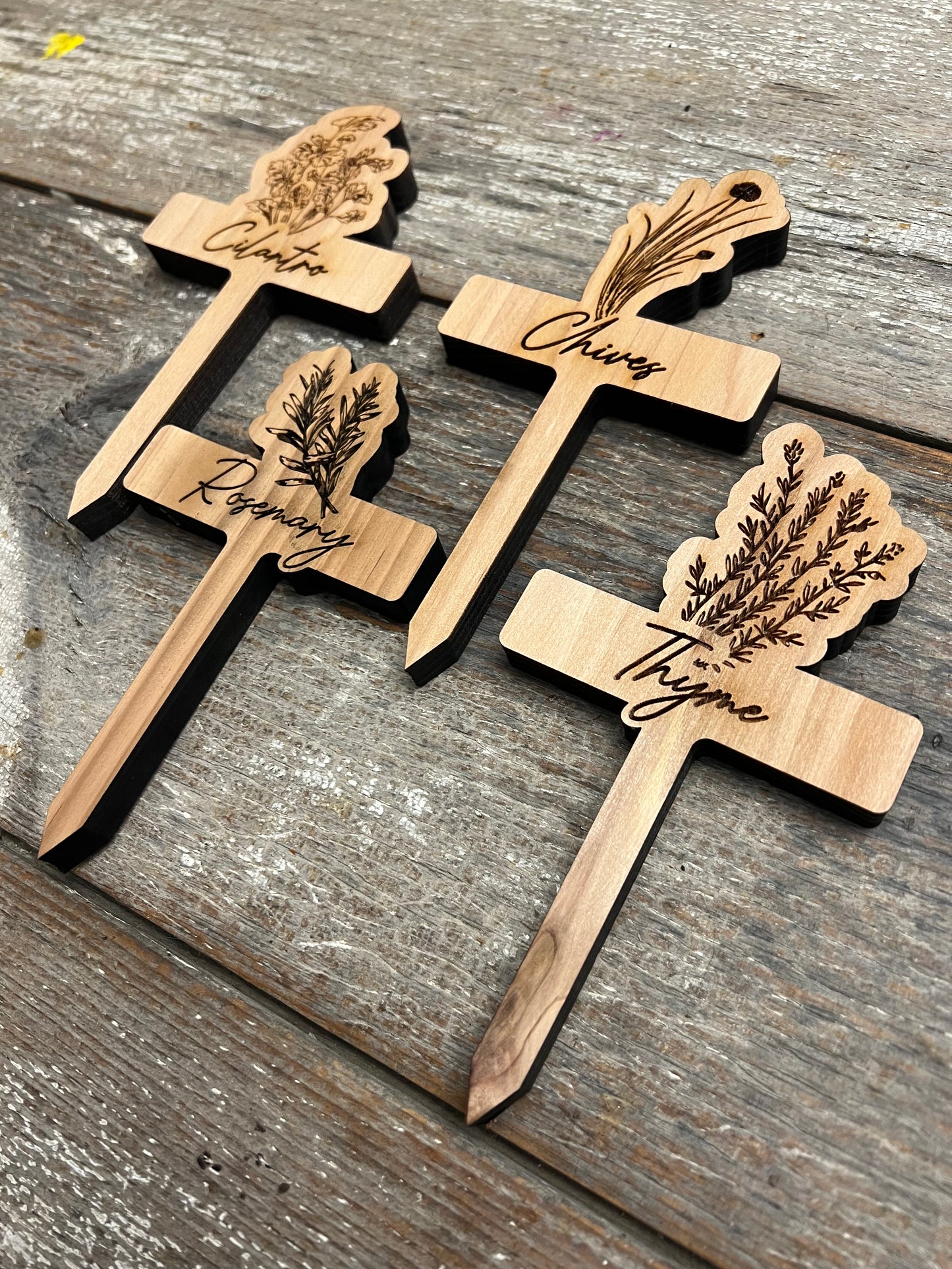 Cedar Garden Plant Markers - Laser Engraved & Customizable!