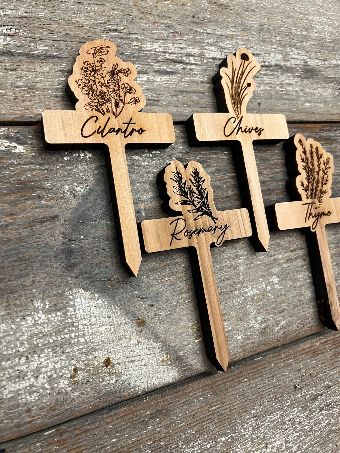 Cedar Garden Plant Markers - Laser Engraved & Customizable!