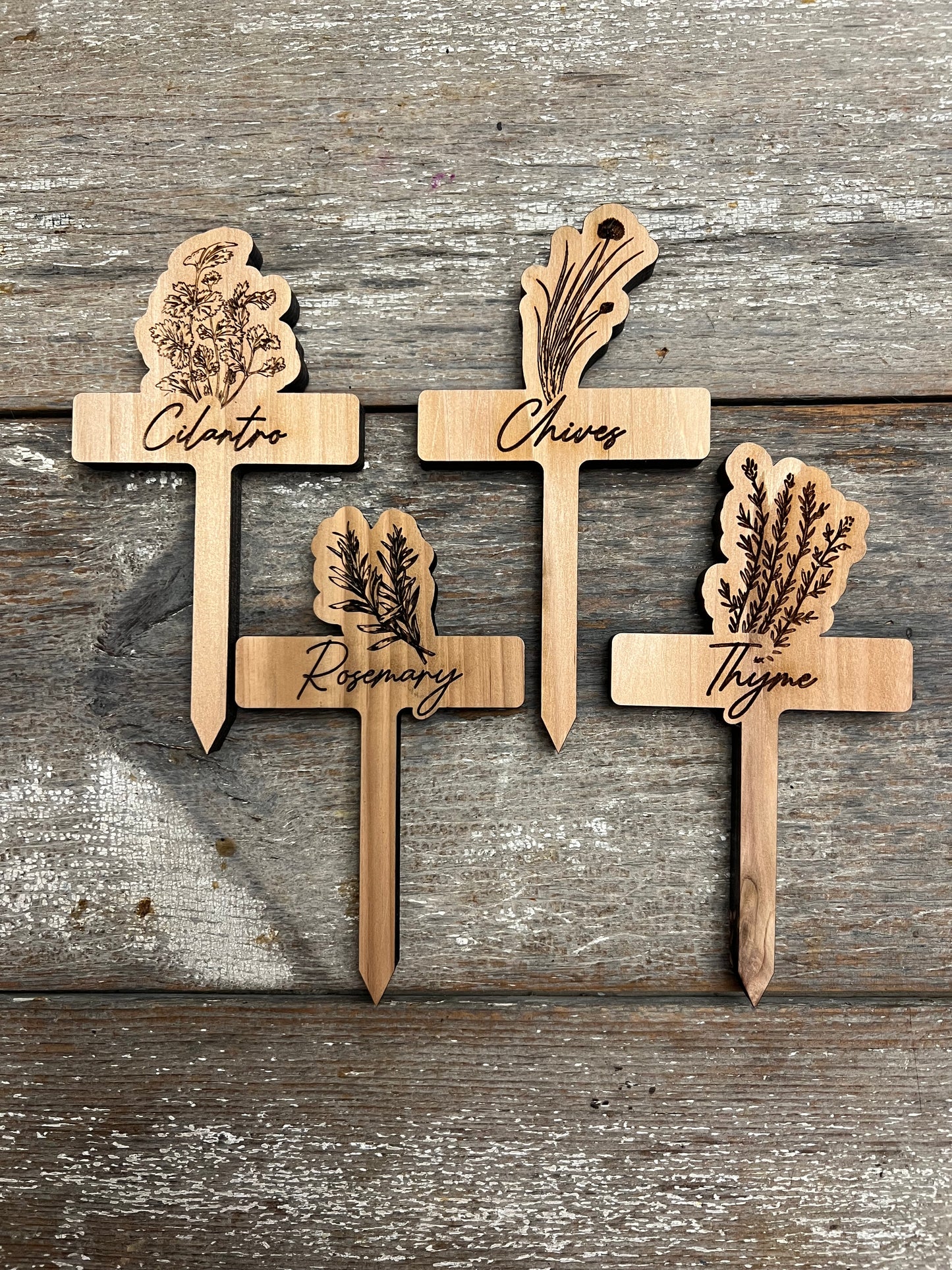 Cedar Garden Plant Markers - Laser Engraved & Customizable!