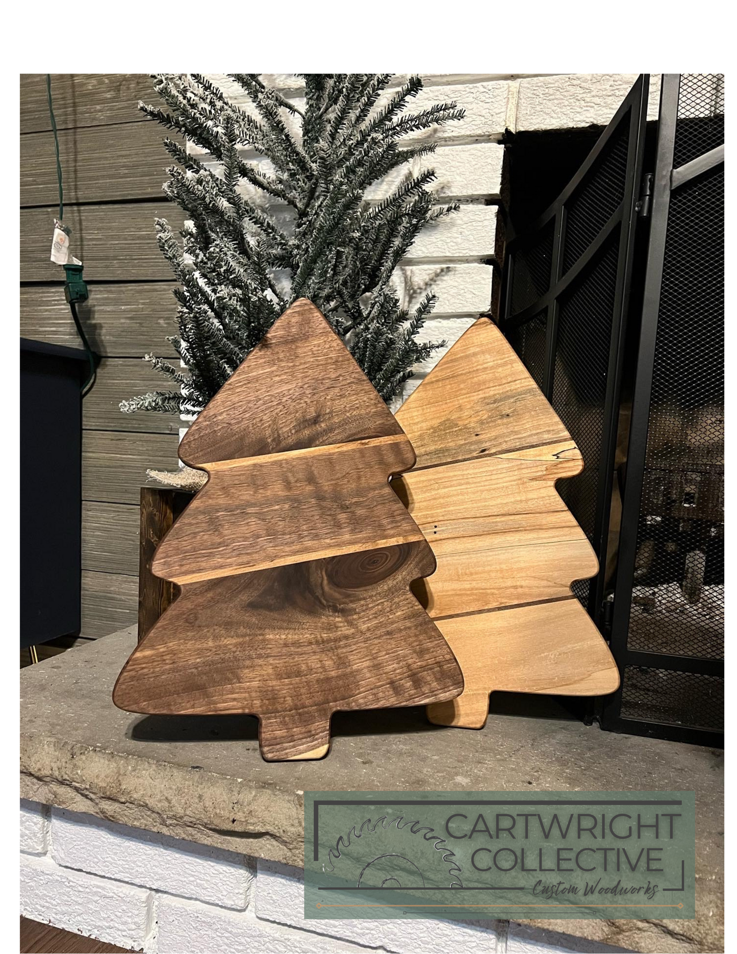 Hardwood Christmas Tree Charcuterie Board