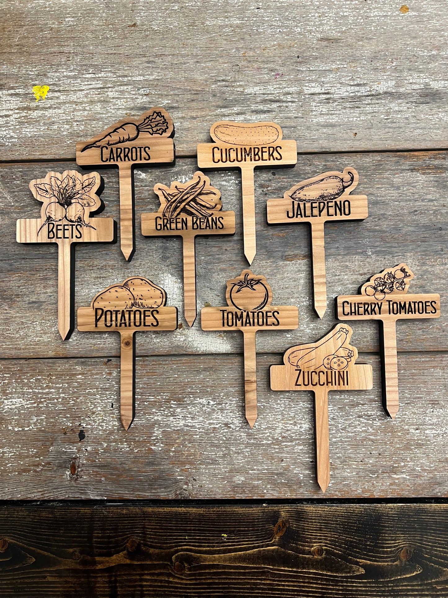 Cedar Garden Plant Markers - Laser Engraved & Customizable!