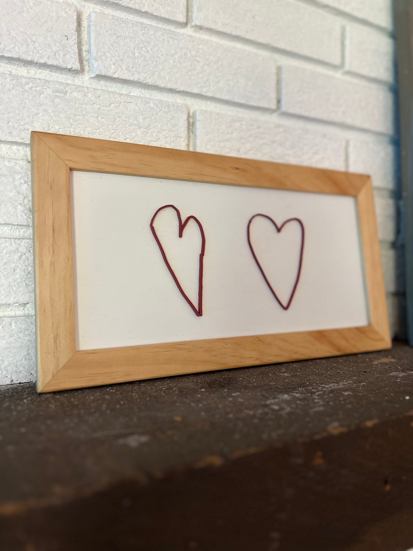 Custom Handmade Heart Sign with Wood Frame - Personalized Wall Decor