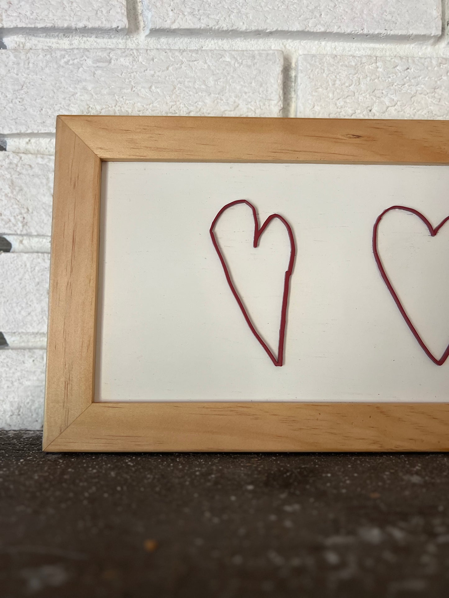 Custom Handmade Heart Sign with Wood Frame - Personalized Wall Decor