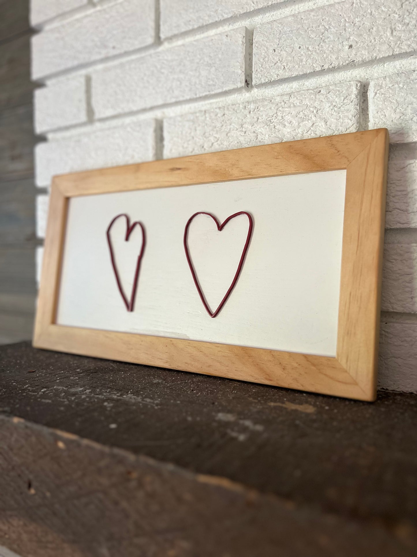 Custom Handmade Heart Sign with Wood Frame - Personalized Wall Decor