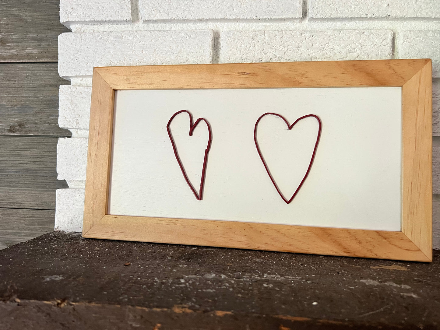 Custom Handmade Heart Sign with Wood Frame - Personalized Wall Decor