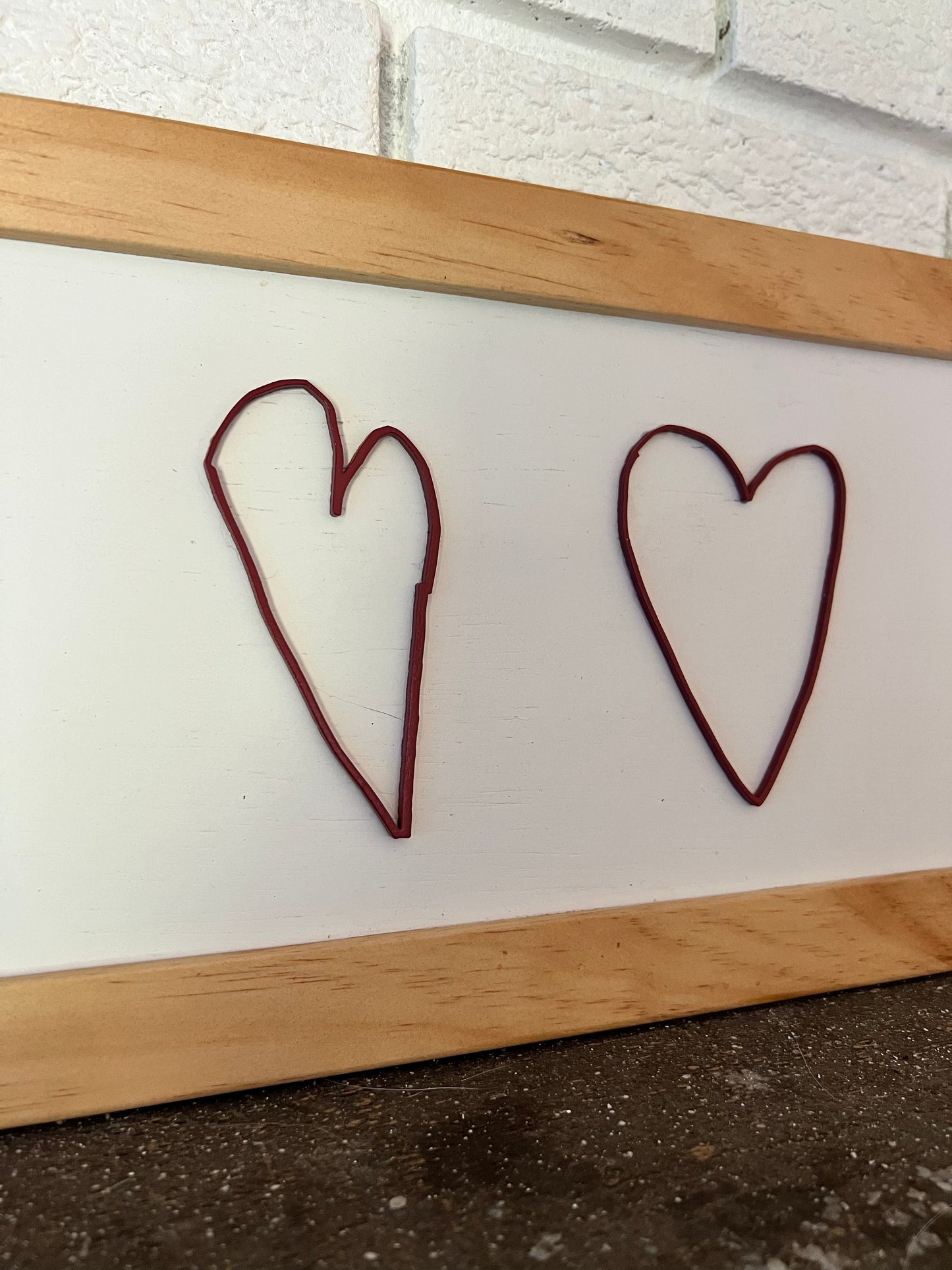 Custom Handmade Heart Sign with Wood Frame - Personalized Wall Decor