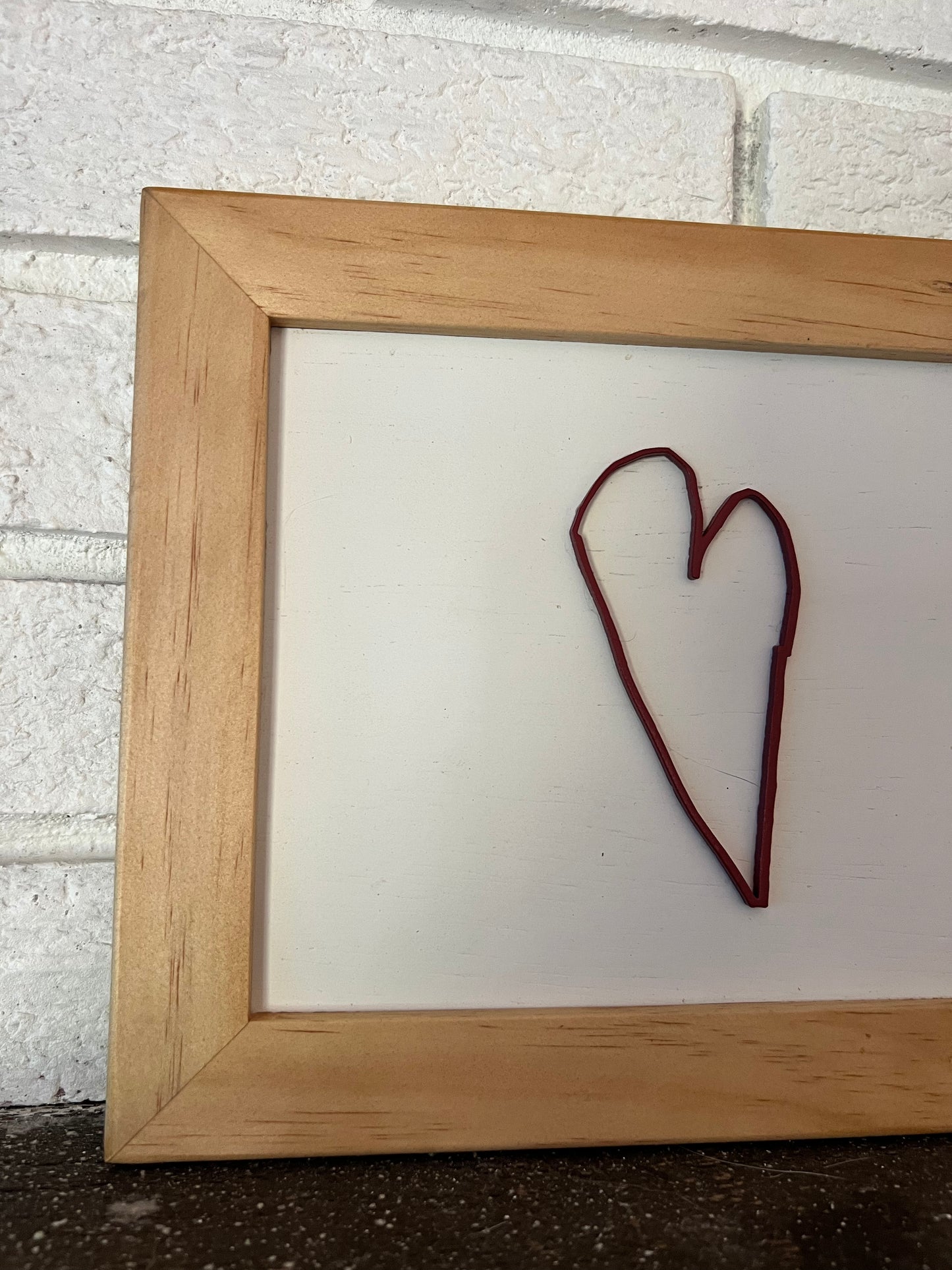 Custom Handmade Heart Sign with Wood Frame - Personalized Wall Decor