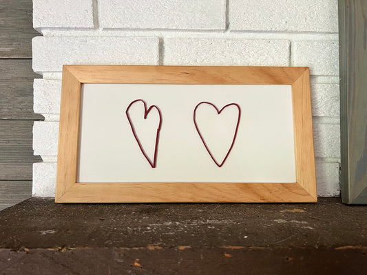 Custom Handmade Heart Sign with Wood Frame - Personalized Wall Decor