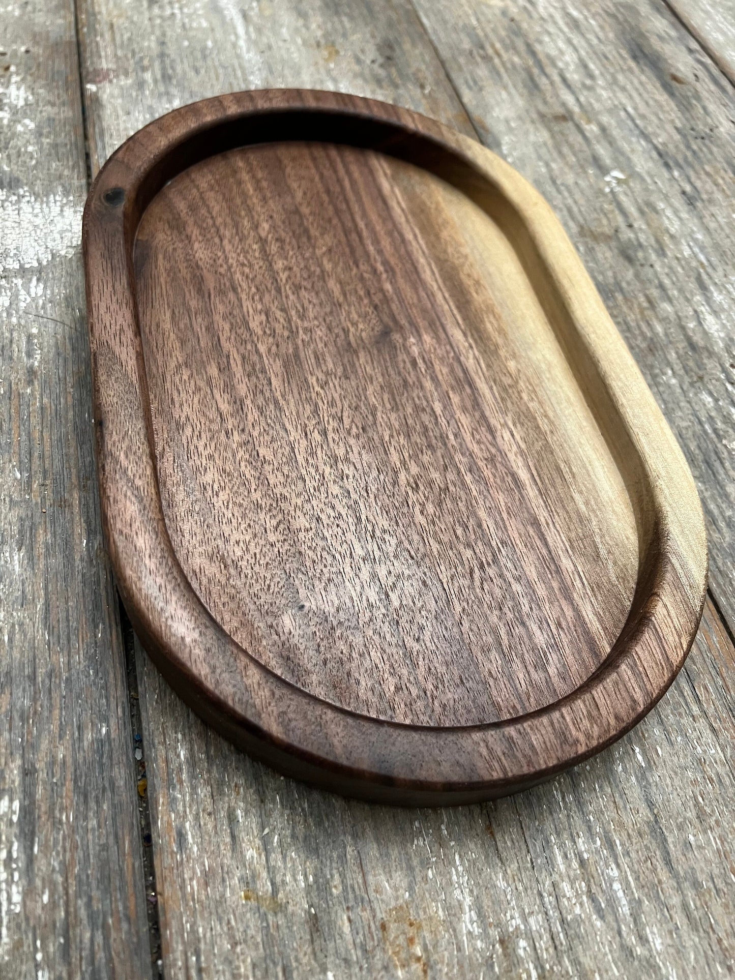 Handcrafted Oval Hardwood Catch-All Tray – Elegant Organizer for Keys, Jewelry, & Essentials – Home Decor - Personalization Available