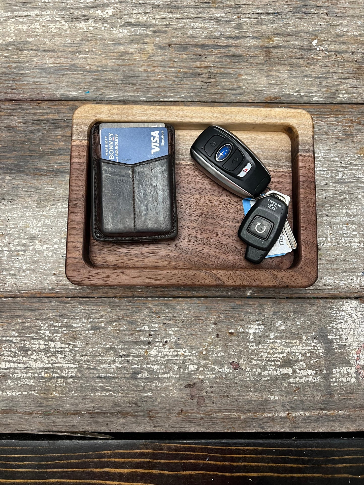 Handcrafted Rectangle Hardwood Catch-All Tray – Elegant Organizer for Keys, Jewelry, & Essentials – Home Decor - Personalization Available