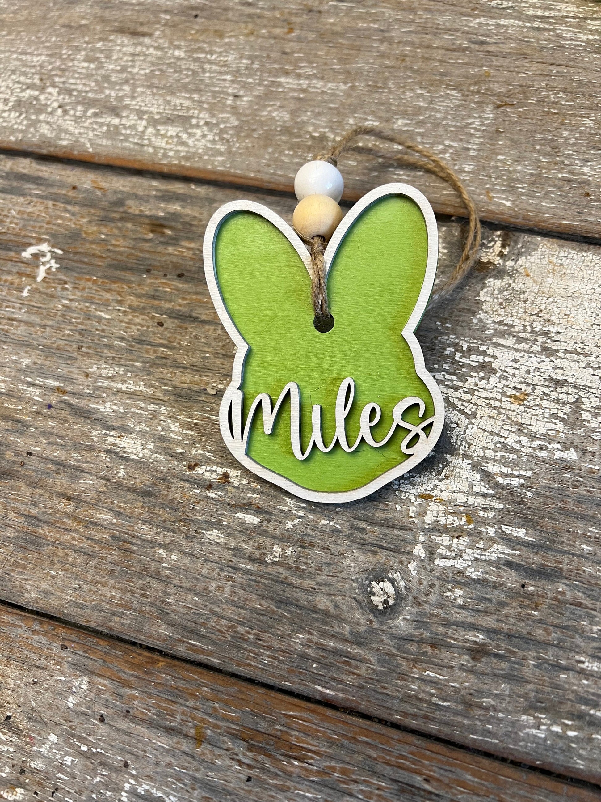 Personalized Laser-Cut Kids' Names Easter Basket Tags - Customizable Bunny-Themed Tags for Eggstra Special Unique Easter Basket Decor