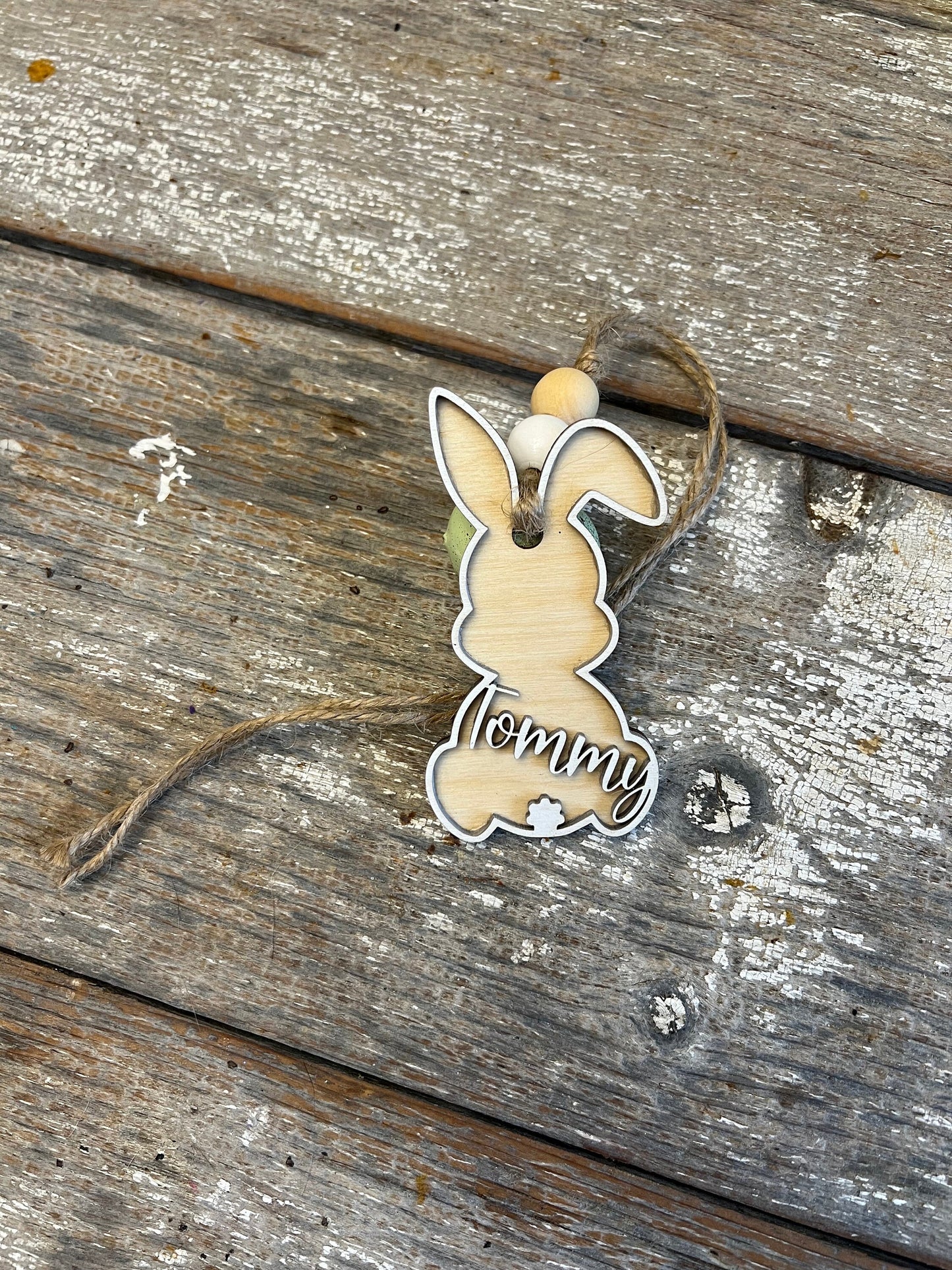 Personalized Laser-Cut Kids' Names Easter Basket Tags - Customizable Bunny-Themed Tags for Eggstra Special Unique Easter Basket Decor