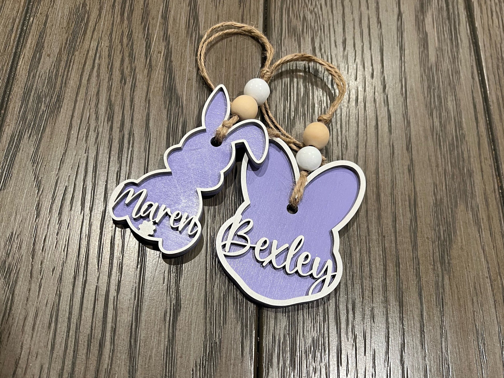 Personalized Laser-Cut Kids' Names Easter Basket Tags - Customizable Bunny-Themed Tags for Eggstra Special Unique Easter Basket Decor