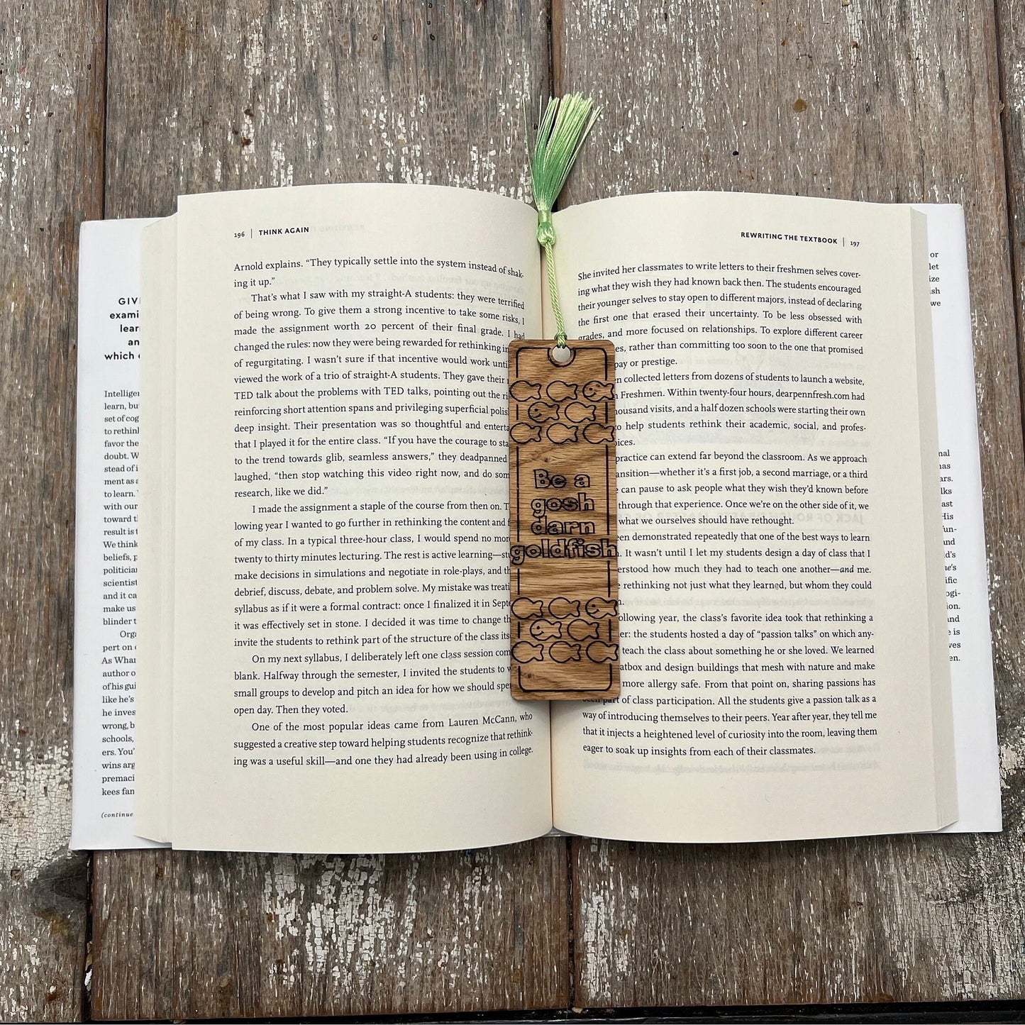 Laser Engraved Hardwood Bookmark with Vinyl Backing - Personalized Literary Keepsake - Quotes