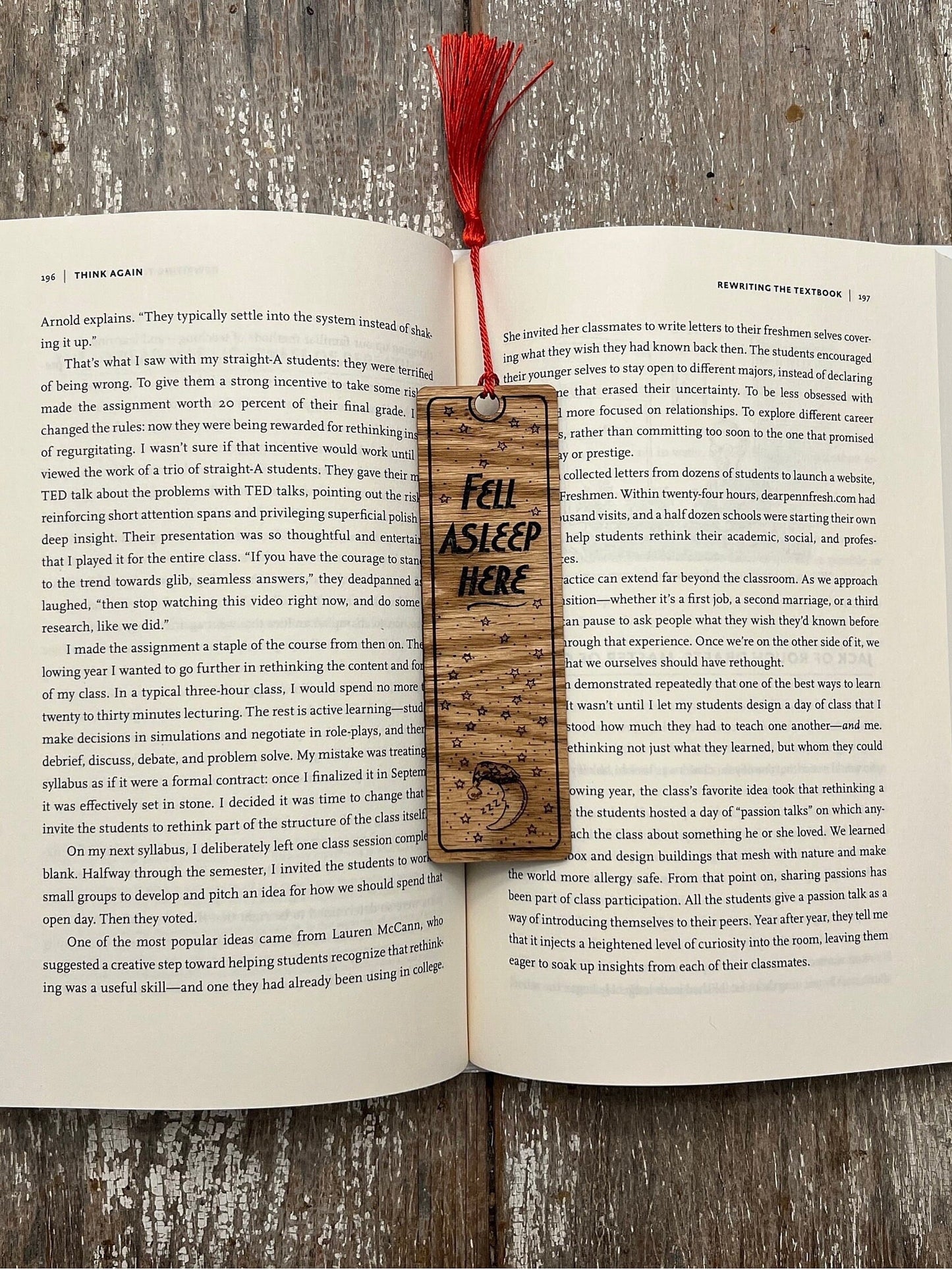 Laser Engraved Hardwood Bookmark with Vinyl Backing - Personalized Literary Keepsake