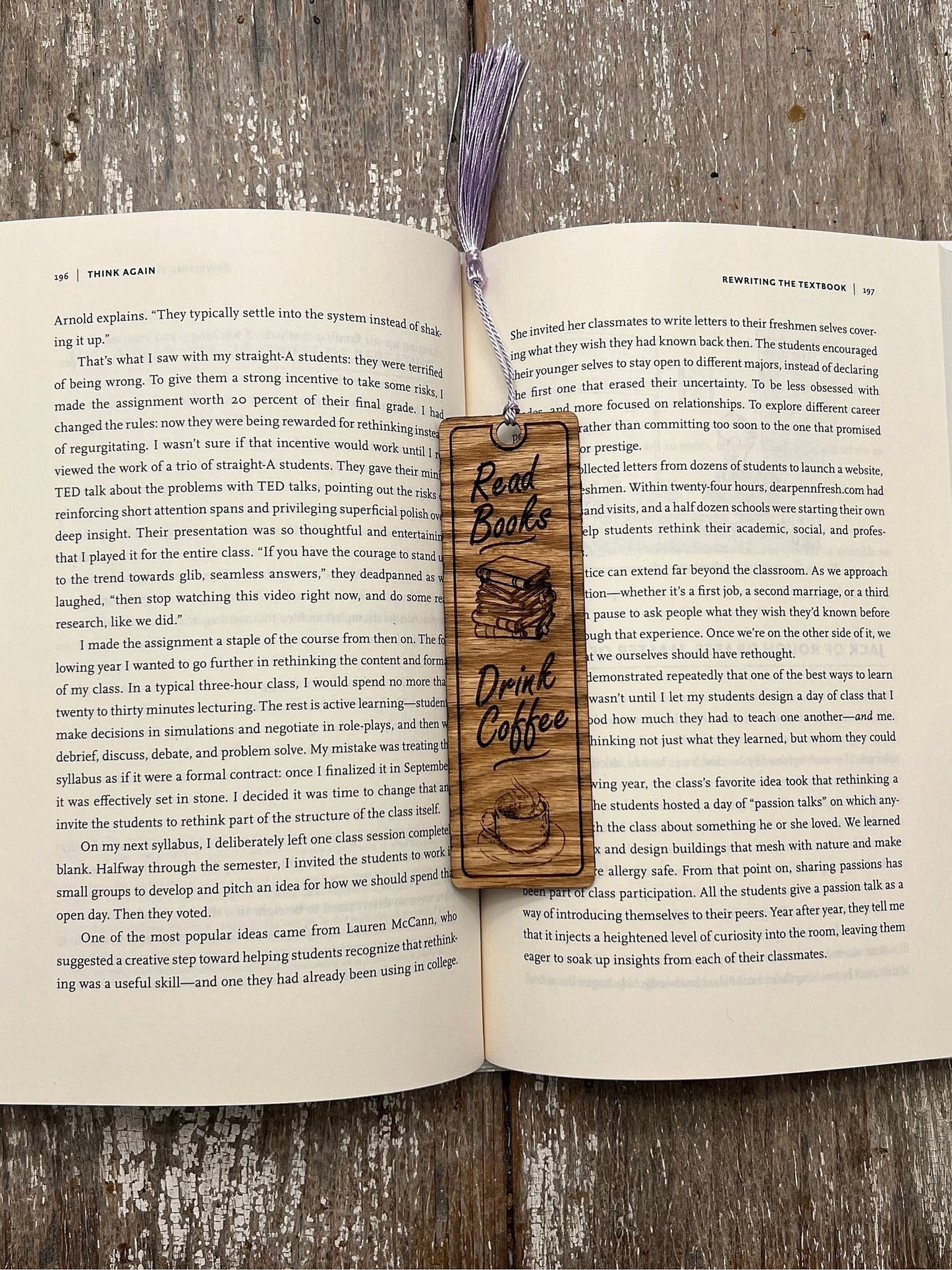 Laser Engraved Hardwood Bookmark with Vinyl Backing - Personalized Literary Keepsake